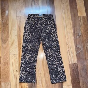 Abercrombie The Baggy Low Rise Leopard Print Jeans